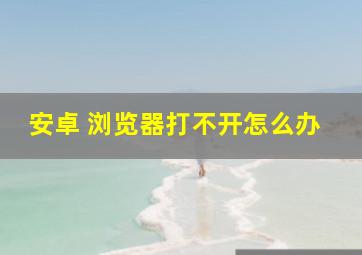 安卓 浏览器打不开怎么办